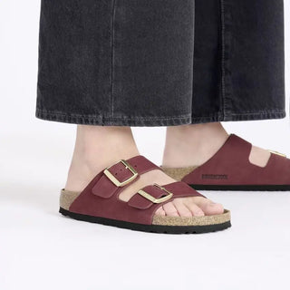 Birkenstock Arizona Soft Footbed Nubuck Leather Sandal - Zinfandel.