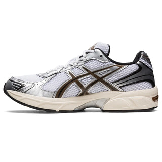 ASICS GEL-1130 Shoes in White and Clay Canyon, retro-inspired design.