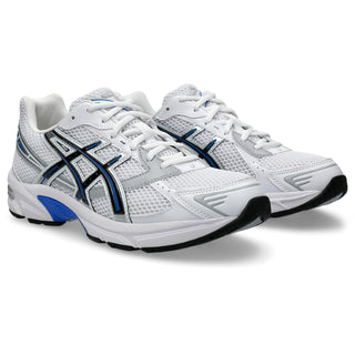 White/Tuna Blue ASICS GEL-1130 Shoes with suede overlays and GEL® cushioning.