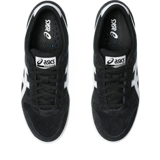 ASICS AARON PRO Skate Shoes in Black/White with triple-stitched durability and stability-focused sockliner for skateboarding.