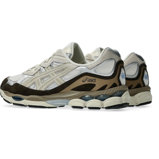 ASICS GEL-NYC Shoes in Cream/Cream, inspired by early 2000s running styles.