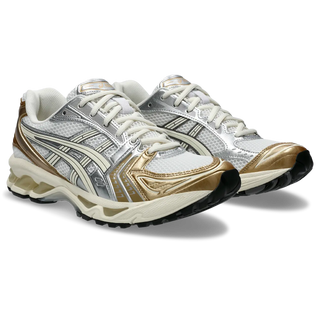 ASICS GEL-KAYANO 14 Shoes in White/Cream with advanced GEL® technology.