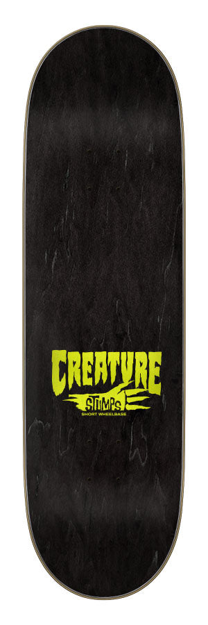 Creature Stumps Logo Outline skateboard deck, 9.00" wide with a shorter wheelbase.