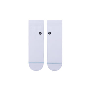 White Stance Quarter Socks with medium cushioning and seamless toe closure.