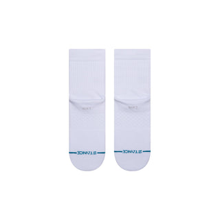 White Stance Quarter Socks with medium cushioning and seamless toe closure.