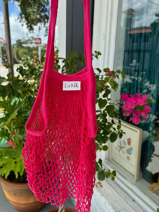 Lokal Cotton Mesh Bag - Petunia, sustainable, durable, versatile for shopping or beach.