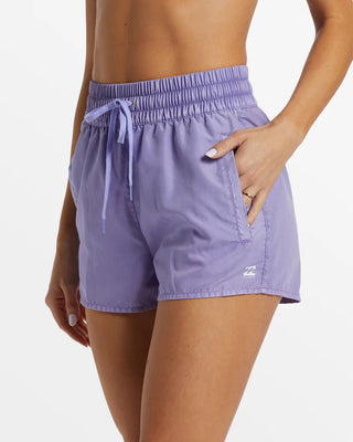 Billabong Sol Searcher New Volley in Purple Punch with elastic waist and side pockets.