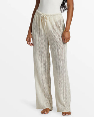 Billabong Beach Pant Cover Up in Salt Crystal with relaxed fit and drawcord waist.