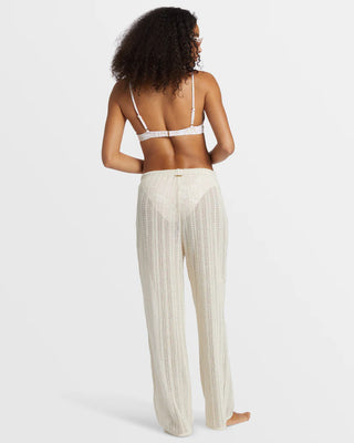 Billabong Beach Pant Cover Up in Salt Crystal with relaxed fit and drawcord waist.