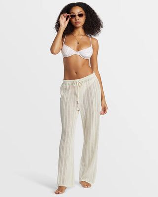 Billabong Beach Pant Cover Up in Salt Crystal with relaxed fit and drawcord waist.