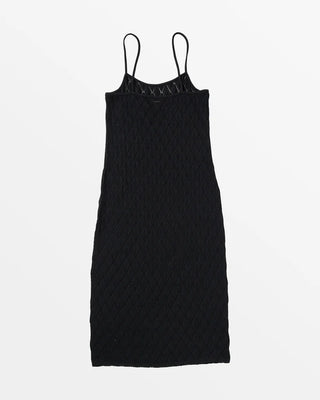 Billabong Day Dream Dress with diamond-crochet knit and side slit.