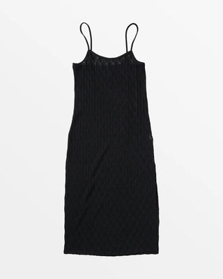 Billabong Day Dream Dress with diamond-crochet knit and side slit.