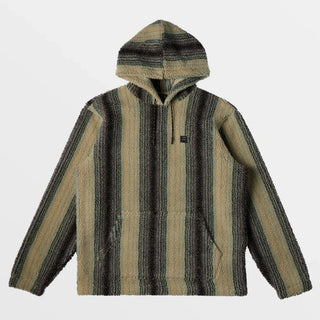 Billabong Pico Pullover - Oyster, faux sherpa hoodie with stripes.