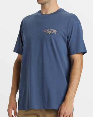 Billabong A/Div Arch Tee - Slate Blue, organic cotton.