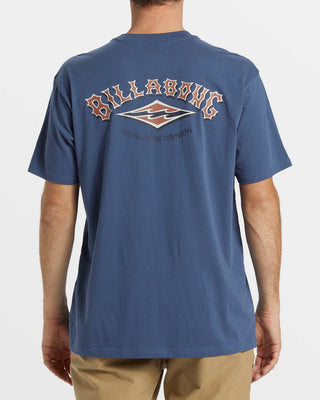 Billabong A/Div Arch Tee - Slate Blue, organic cotton.