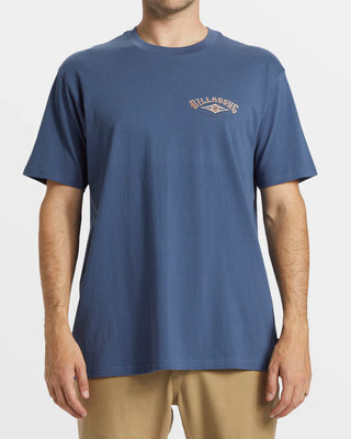 Billabong A/Div Arch Tee - Slate Blue, organic cotton.