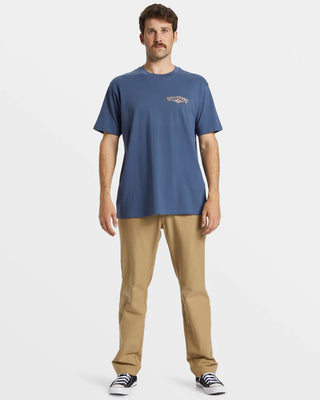 Billabong A/Div Arch Tee - Slate Blue, organic cotton.