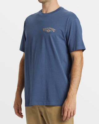 Billabong A/Div Arch Tee - Slate Blue, organic cotton.