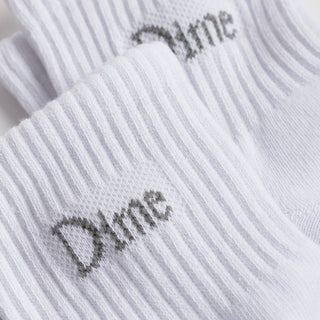 Dime Classic 2-Pack Socks in White made from cotton, spandex, and elastane.