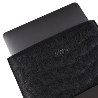 Dime MTL Quilted Laptop Case in Black, quilted leather with felt lining.