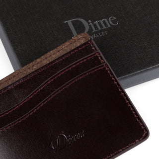  Dime MTL Classic Quilted Wallet in Burgundy, 100% leather.