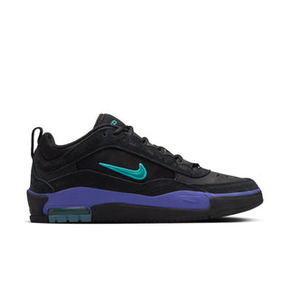 Nike SB Air Max Ishod in Black with mesh upper, exposed Nike Air cushioning, and durable cupsole construction for skateboarding.