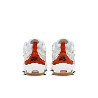 Nike SB Air Max Ishod shoes in white/orange with Max Air technology and flexible cupsole.