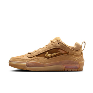 Nike SB Air Max Ishod skate shoes with Max Air and herringbone outsole in Flax/Safety Orange/Wheat.