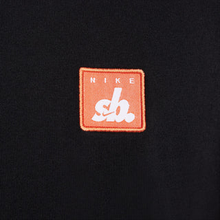 Nike SB Embroidered Patch Logo Skate T-shirt in Black, made from 100% cotton with a ribbed collar.