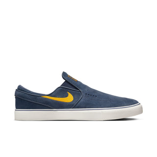 Nike SB Janoski+ Slip-On with suede upper, Zoom Air cushioning, and skate-specific tread in a laceless design.