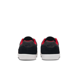 Nike SB Malor skate shoes in Black/Gym Red with durable suede, canvas upper, and flexible vulcanized construction for grip and comfort.