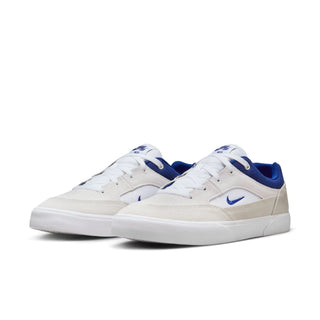 Nike SB Malor Shoes in White/Deep Royal Blue-Platinum Tint for skaters.