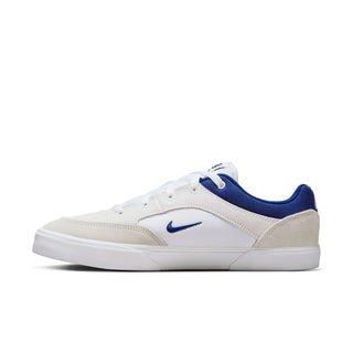 Nike SB Malor Shoes in White/Deep Royal Blue-Platinum Tint for skaters.