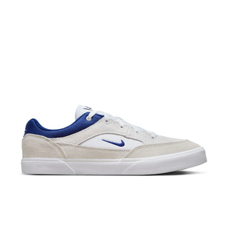 Nike SB Malor Shoes in White/Deep Royal Blue-Platinum Tint for skaters.