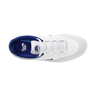 Nike SB Malor Shoes in White/Deep Royal Blue-Platinum Tint for skaters.