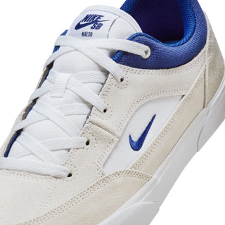 Nike SB Malor Shoes in White/Deep Royal Blue-Platinum Tint for skaters.