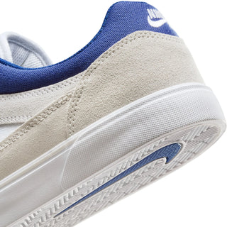 Nike SB Malor Shoes in White/Deep Royal Blue-Platinum Tint for skaters.