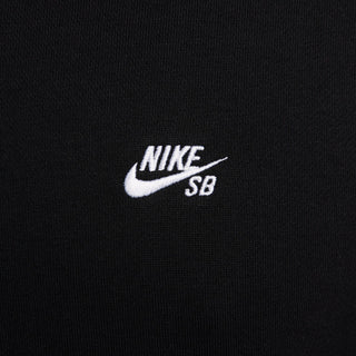 Nike SB black fleece pullover hoodie with embroidered logo and roomy fit.

