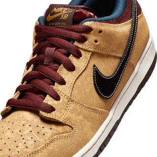 Nike SB Dunk Low Pro "City of Cinema" skate shoe with vintage leather.