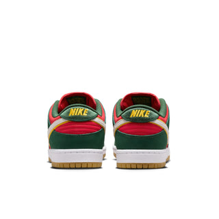 Nike SB Dunk Low Pro Premium "SuperSonics" with leather upper, Air Zoom cushioning, and durable traction.