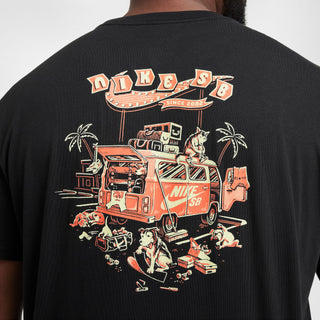 Nike SB OC Road Dogs Black T-Shirt with ribbed collar and midweight cotton.