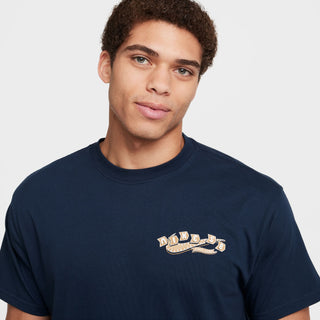 Nike SB T-Shirt in Armory Navy with relaxed fit and ribbed collar.