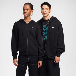 Nike SB full-zip fleece hoodie with embroidered logo and roomy fit.