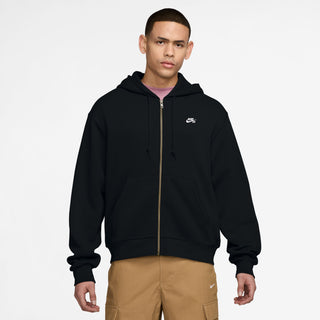 Nike SB full-zip fleece hoodie with embroidered logo and roomy fit.