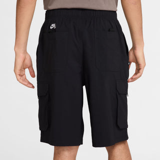 Nike SB Dri-FIT Kearny Cargo Skate Shorts in Black with sweat-wicking fabric and secure pockets.