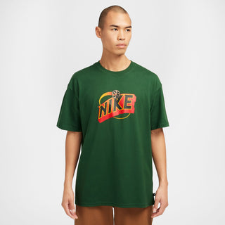 Nike Sportswear Men's Max90 T-Shirt in Fir/Black, soft midweight cotton with dropped shoulders and a relaxed fit.