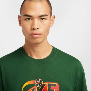 Nike Sportswear Men's Max90 T-Shirt in Fir/Black, soft midweight cotton with dropped shoulders and a relaxed fit.