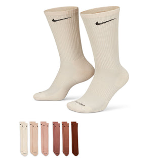 Nike Everyday Plus Cushioned Crew Socks, 6 pairs, Dri-FIT, cushioned heel, and forefoot, breathable knit.