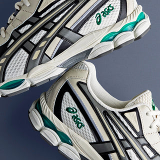 ASICS GEL-NYC 2055 sneaker in Pale Oak/Truffle Grey with GEL® technology and retro design.