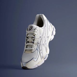 ASICS GEL-NYC 2055 sneaker in Cream/Steeple Grey with GEL® technology and retro design.